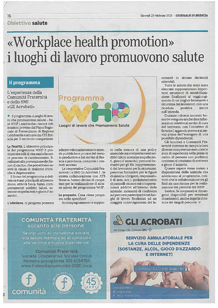 23 febbraio 2023- giornale di brescia