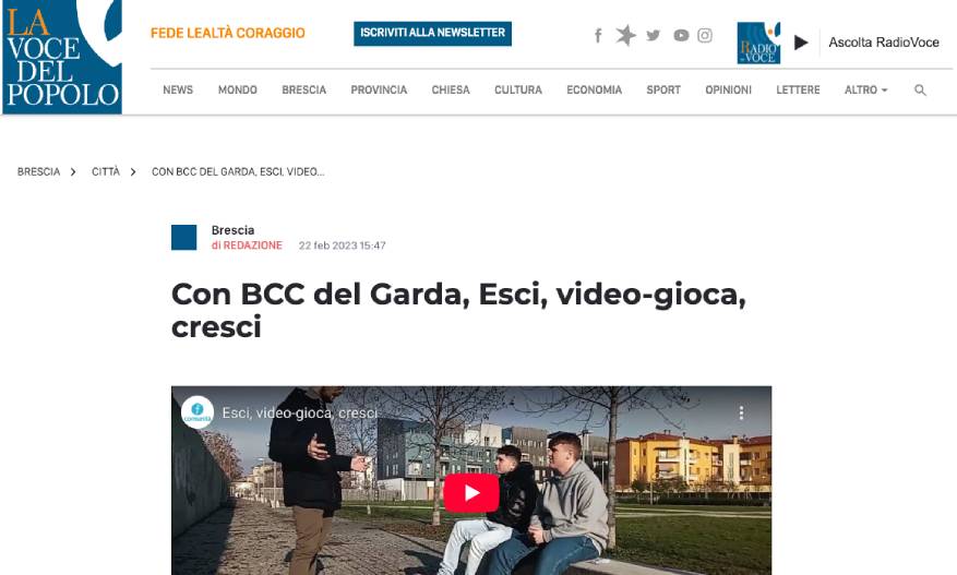 Con BCC del Garda, Esci, video-gioca, cresci