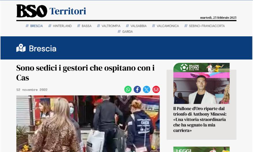 Sono sedici i gestori che ospitano con i Cas - BSO